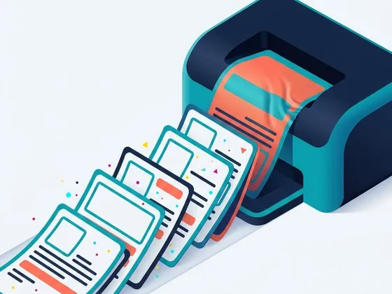Illustration of documents queued in a line towards a printer, with one stuck at the front