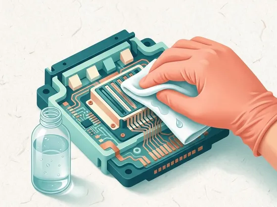 A gloved hand dabbing a damp lint-free cloth near a printhead, with a small unlabeled water bottle